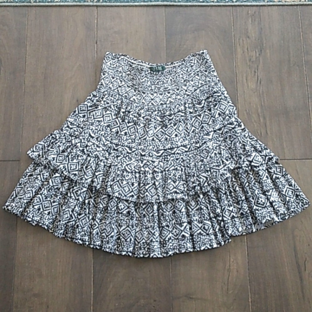 Lauren Ralph Lauren Black and White Mini Skirt